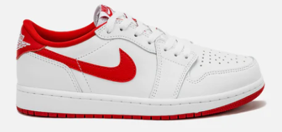 JORDAN MENS LIFESTYLE SHOE AIR JORDAN 1 RETRO LOW OG UNIVERSITY RED $79.98 $140