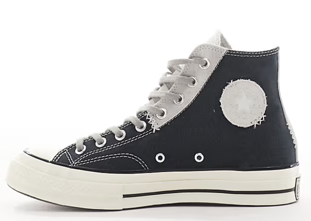 Converse Chuck 70 sneakers in black with gray details Now $57.50. Was $95.00. (-39%)Now $57.50 Was $95.00(-39%)