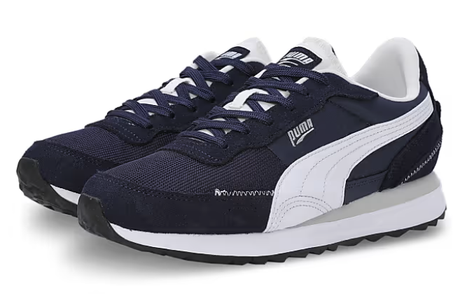 PUMA Road Rider sneakers in navy and white Now $48.00. Was $80.00. (-40%)Now $48.00 Was $80.00(-40%)