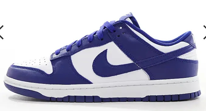 Nike Dunk Low Retro sneakers in white and blue Now $80.50. Was $115.00. (-30%)Now $80.50 Was $115.00(-30%)