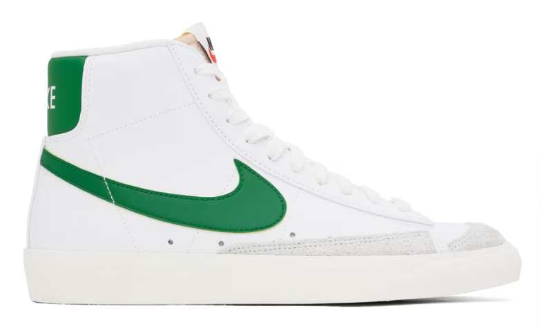 Nike White & Green Blazer Mid '77 Vintage Sneakers $53 USD $135 USD 61% OFF