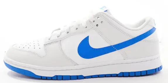 Nike Dunk Low Retro sneakers in off white and blue Now $86.50. Was $115.00. (-24%)Now $86.50 Was $115.00(-24%)