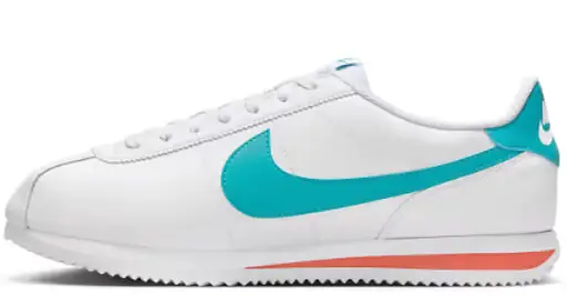 Nike Cortez leather sneakers in white and blue Now $54.00. Was $90.00. (-40%)Now $54.00 Was $90.00(-40%)