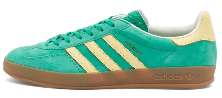 Adidas GAZELLE INDOOR Semi Court Green, Almost Yellow and Gum $105 $74