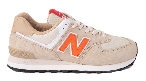 Mens New Balance 574 Athletic Shoe - Bone / Orange $89.99 $59.98