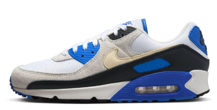 Nike AIR MAX 90 PREMIUM Men – White/Khaki-racer Blue-black $79.99 $139.99