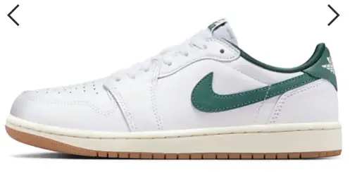 Nike Air Jordan 1 low sneakers in white and green Now $98.00. Was $140.00. (-30%)Now $98.00 Was $140.00(-30%)