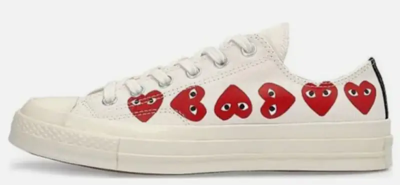 Converse chuck 70 cdg ox eg egret/high risk red $107.00 Regular price $156.00 Sale price 31% off