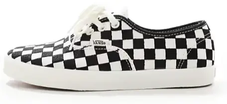 Vans Authentic Lowpro embroidered sneakers in black checkerboard print Now $23.00. Was $65.00. (-64%)Now $23.00 Was $65.00