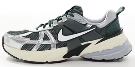 Nike V2K Run sneakers in dark green and silver Now $72.00. Was $120.00. (-40%)Now $72.00 Was $120.00(-40%)