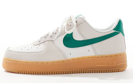 Nike Air Force 1 '07 sneakers in ivory and green Now $75.00. Was $125.00. (-40%)Now $75.00 Was $125.00(-40%)