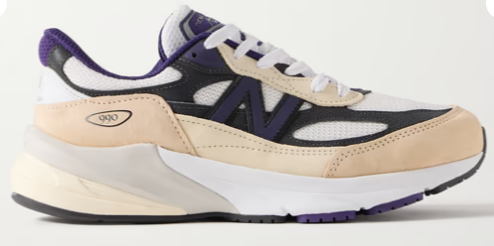 NEW BALANCE 990v6 Leather-Trimmed Suede and Mesh Sneakers $200 40% off $120