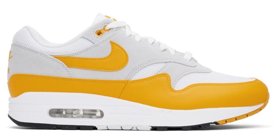 Nike White & Yellow Air Max 1 Essential Sneakers $84 USD $140 USD 40% OFF