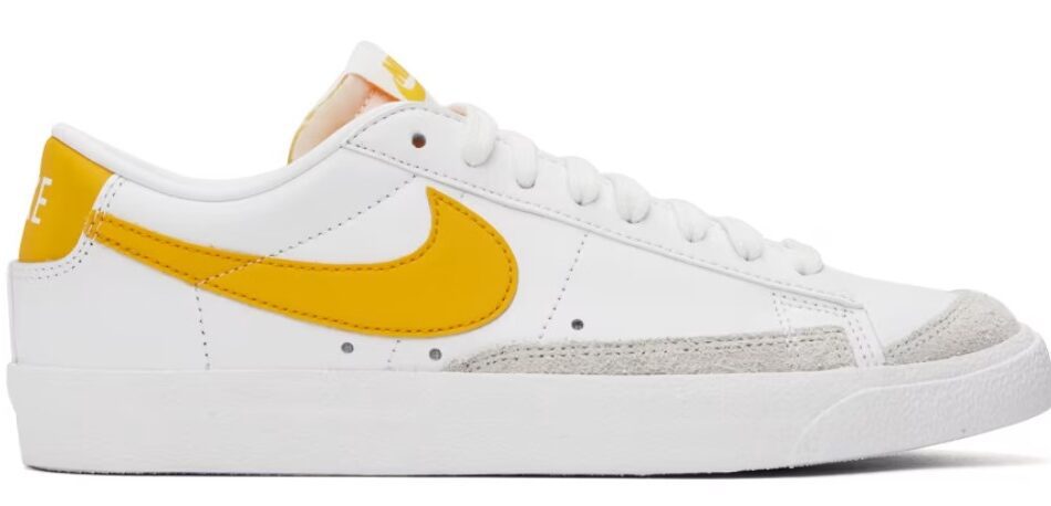 Nike White & Yellow Blazer Low '77 Vintage Sneakers $54 USD $90 USD 40% OFF