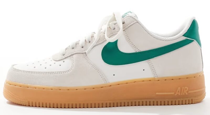 Nike Air Force 1 '07 sneakers in ivory and green Now $62.50. Was $125.00. (-50%)Now $62.50 Was $125.00(-50%)