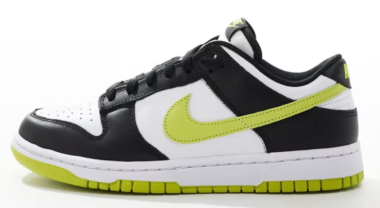 Nike Dunk Low Retro sneakers in black, white and green Now $64.00. Was $115.00. (-44%)Now $64.00 Was $115.00(-44%)