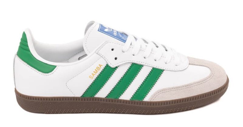 adidas Samba OG Athletic Shoe - Cloud White / Green $99.99 $69.98