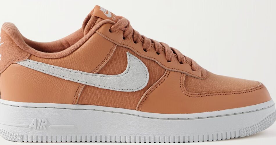 NIKE Air Force 1 '07 Suede-Trimmed Full-Grain Leather and Canvas Sneakers $140 50% off $70