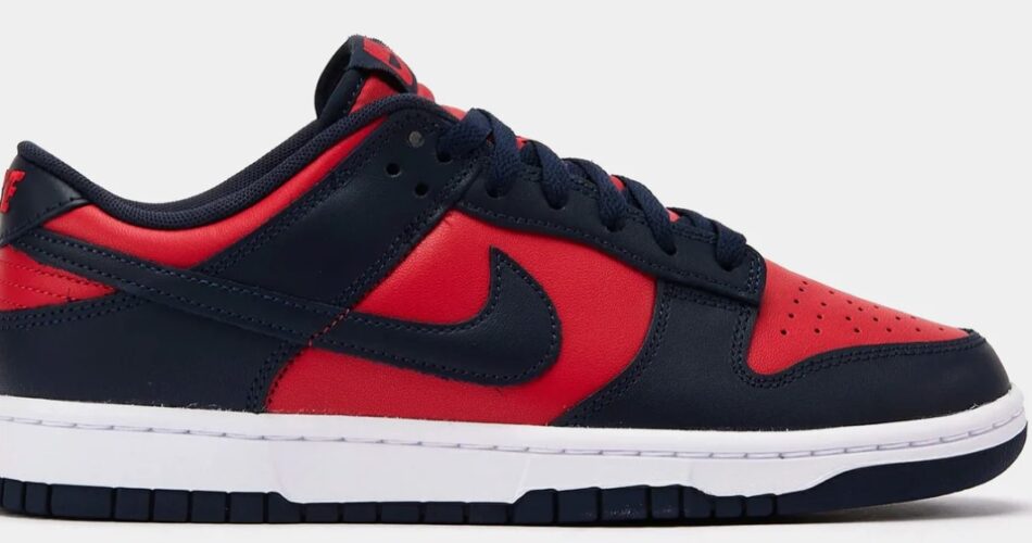 Nike Dunk Low University Red Obsidian Mens Lifestyle Shoes $115.00 $79.98