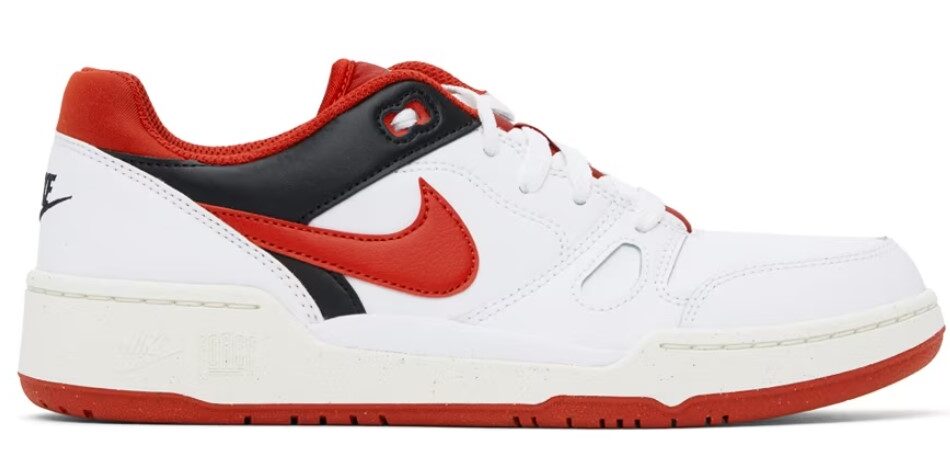 Nike White & Red Full Force Low Sneakers $57 USD $95 USD 40% OFF