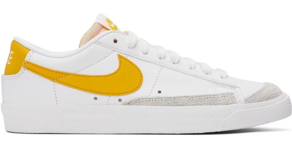 Nike White & Yellow Blazer Low '77 Vintage Sneakers $54 USD $90 USD 40% OFF