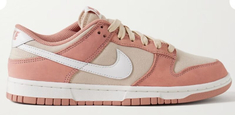 NIKE Dunk Low Retro PRM Leather-Trimmed Suede and Twill Sneakers $125 60% off $50