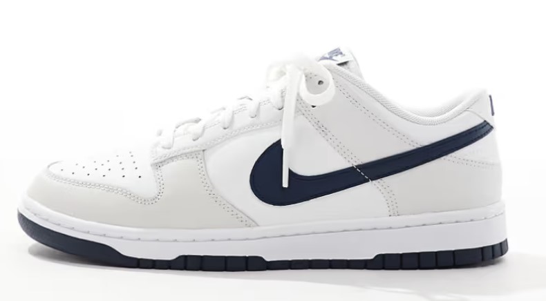 Nike Dunk Low Retro sneakers in white and navy Now $103.50. Was $115.00. (-10%)Now $103.50 Was $115.00(-10%)