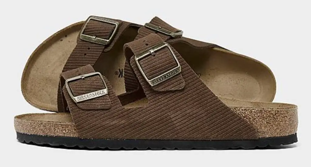 Birkenstock Arizona Suede Embossed Corduroy Dark Tea