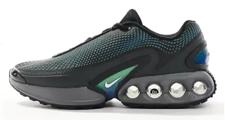 Nike Air Max DN sneakers in black, blue and green Now $104.50. Was $160.00. (-34%)Now $104.50 Was $160.00(-34%)