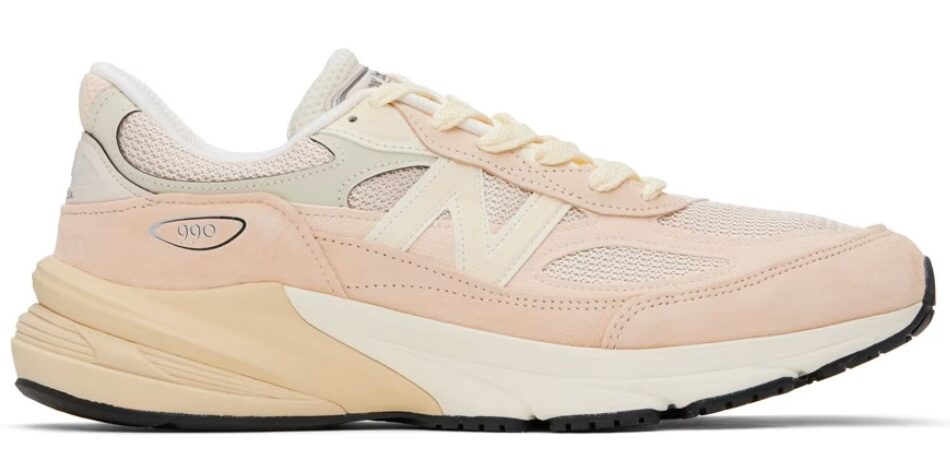 New Balance Pink & Beige 'Made in USA' 990v6 Sneakers $99 USD $220 USD 55% OFF