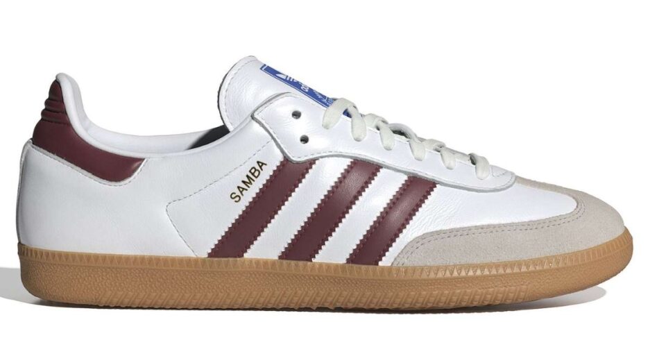 adidas Originals Samba OG Men's "Ftwr White/Collegiate Burgundy/Gum" Shoe $100.00 $78.95 21% Off