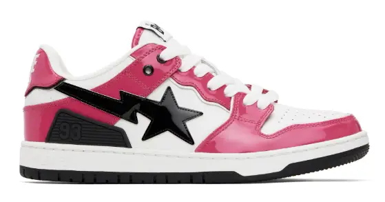 BAPE Pink & White Sk8 Sta #2 Sneakers $140 USD $310 USD 55% OFF