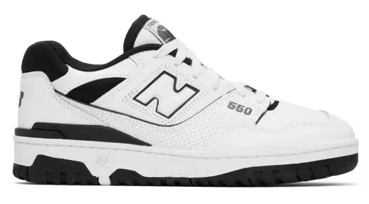 New Balance White & Black BB550 Sneakers $85 USD $115 USD 26% OFF