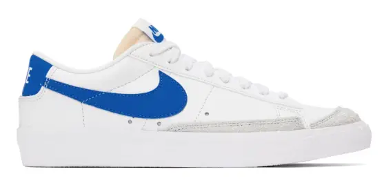 Nike White & Blue Blazer Low '77 Vintage Sneakers $63 USD $90 USD 30% OFF