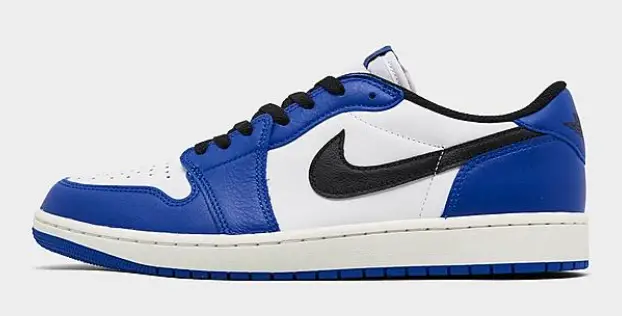 Air Jordan Retro 1 Low OG Casual Shoes $140.00 $120.00 Size: 12 Color: White/Game Royal/Sail/Black