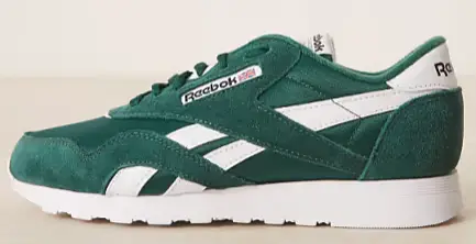 Reebok Classic Nylon sneaker in collegiate green and white detail Now $60.00. Was $75.00. (-20%)Now $60.00 Was $75.00(-20%)