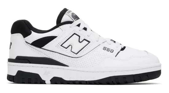 New Balance White & Black BB550 Sneakers $65 USD $90 USD 28% OFF