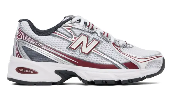 New Balance White & Burgundy 740 Sneakers $84 USD $105 USD 20% OFF