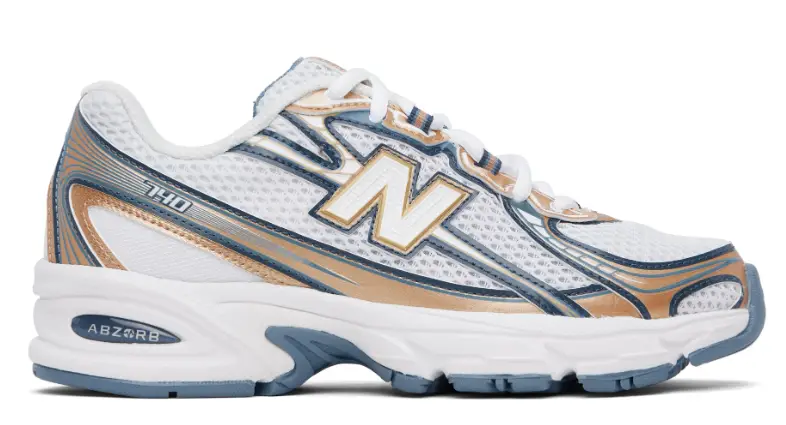 New Balance White & Tan 740 Sneakers $84 USD $105 USD 20% OFF