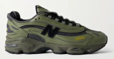NEW BALANCE M1000 Embroidered Faux Leather and Mesh Sneakers $150 40% off $90