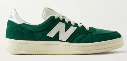 NEW BALANCE T500 Leather-Trimmed Suede and Nubuck Sneakers $110 40% off $66