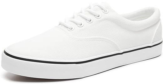 FRACORA Mens White Canvas Shoes Low Top Canvas Sneakers Lace Up Casual Shoes] -11% $22.24 Typical price: $24.99Typical price: $24.99