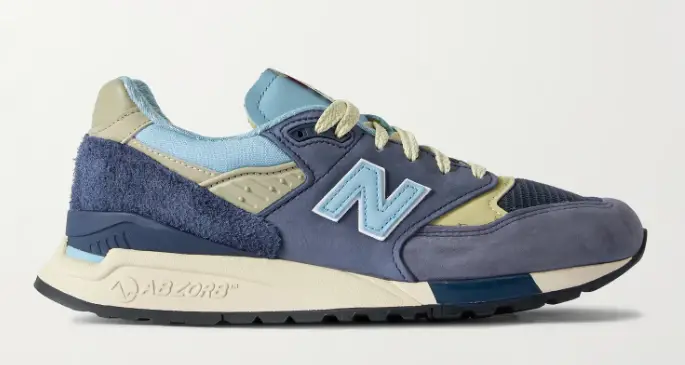 NEW BALANCE 998 Leather and Mesh-Trimmed Suede Sneakers $210 40% off $126
