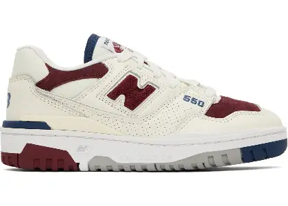 New Balance Off-White & Burgundy 550 $78 USD $115 USD 32% OFF