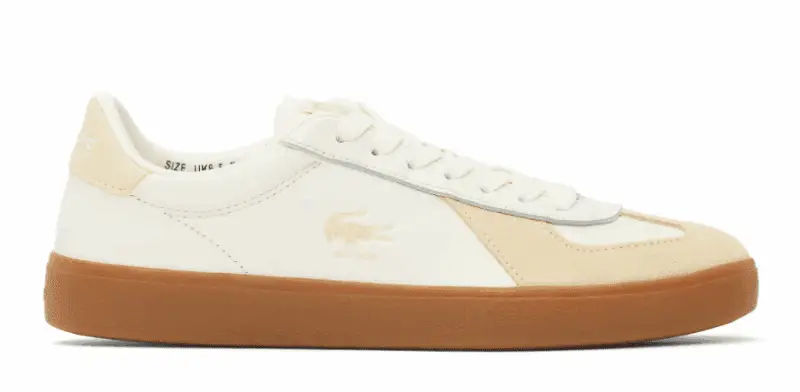 Lacoste Off-White & Beige Baseshot Pro Leather Sneakers $62 USD $140 USD 56% OFF