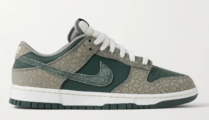 NIKE Dunk Low Retro PRM Suede and Mesh-Trimmed Leather Sneakers $125 50% off $63