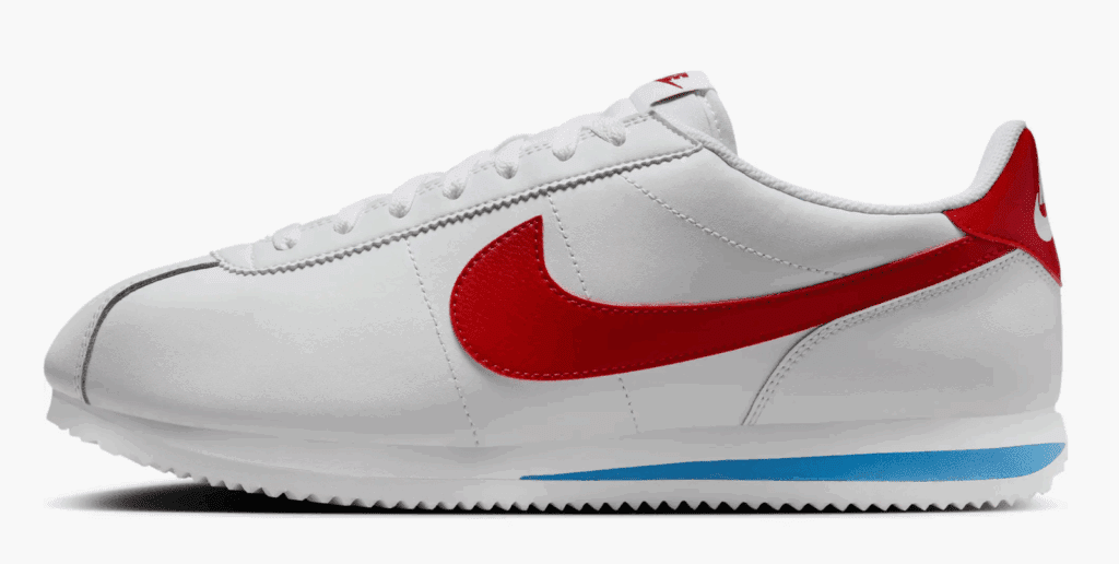 Nike Cortez White/ Varsity Red/ Blue