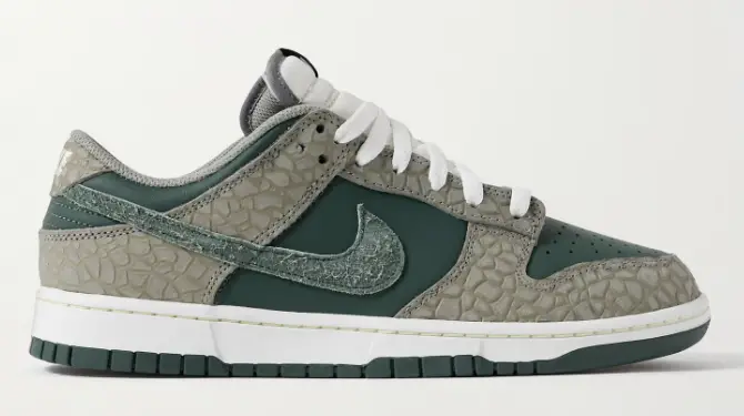 NIKE Dunk Low Retro PRM Suede and Mesh-Trimmed Leather Sneakers $125 50% off $63