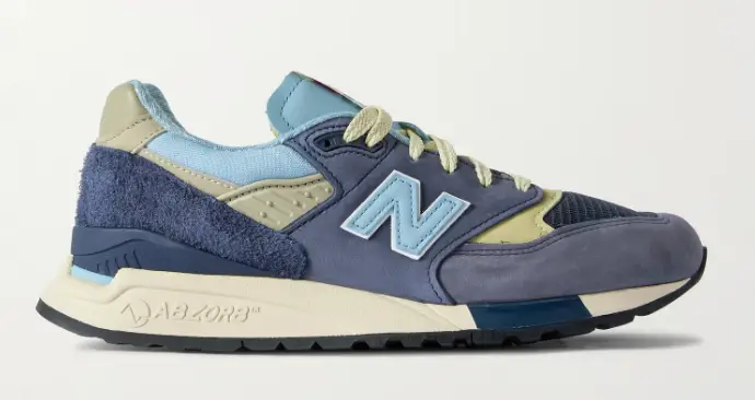 NEW BALANCE 998 Leather and Mesh-Trimmed Suede Sneakers $210 40% off $126