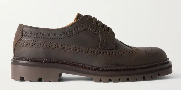 MR P. Jacques Waxed-Leather Brogues $400 50% off $200